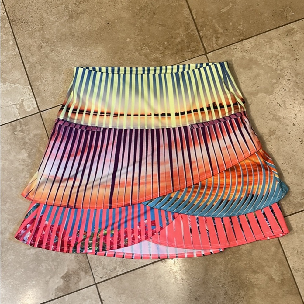 Lucky in Love Sunset Striped Mini Skirt